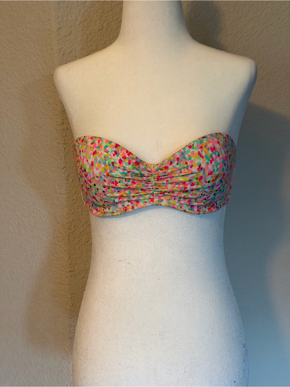 Victoria's Secret Multicolor Confetti Bandeau Bikini Top - Pink, Green, Blue